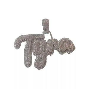 Colgante de moissanita auténtica de 3 quilates para hombre, con el nombre personalizado, dije personalizado, colgante de hip hop, colgante de moissanita, regalo de cumpleaños sin cadena.