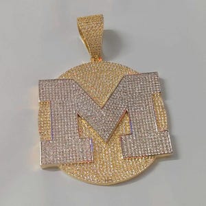 Colgante de moissanita auténtica de 4 quilates para hombre, personalizable, con nombre, dije personalizado, colgante de hip hop, colgante de moissanita, regalo de cumpleaños. Plata