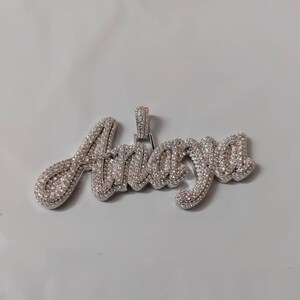 Herren 3.00 CTW Moissanit Anhänger | "Anpassbarer ""Anfangsbuchstabe"" Charm | 14K Gelbgold überzogen Gelb | Hip Hop Schmuck | Geburtstagsgeschenk