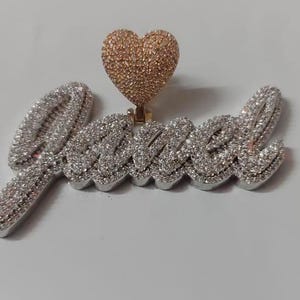 Colgante de moissanita auténtica de 2,30 quilates para hombre, personalizable con "NOMBRE", dije personalizado, colgante de hip hop, colgante de moissanita, regalo de cumpleaños