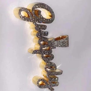Colgante de moissanita personalizable de 4.00 quilates para hombre / Collar personalizado con "NOMBRE" / Chapado en oro blanco de 14 quilates / Joyería estilo hip hop
