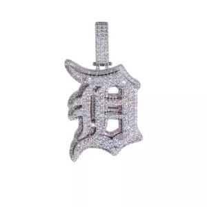Colgante de moissanita auténtica de 4 quilates para hombre, con letra personalizada, dije personalizado, colgante de hip hop, colgante de moissanita, regalo de cumpleaños