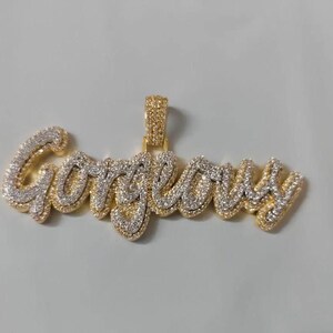 Collar con nombre de moissanita, moissanita auténtica de 3 quilates, plata de ley, colgante con nombre personalizado, regalo para él, cumpleaños, aniversario, regalo para ella
