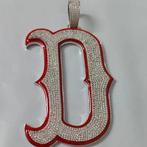 Colgante de moissanita auténtica de 2,00 quilates con forma de letra / Charm personalizado para hombre / Collar hip hop / Chapado en oro blanco de 14 quilates / Ideal para regalo de cumpleaños