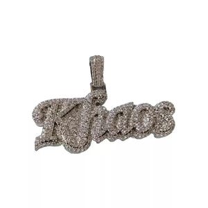 Colgante de moissanita auténtica de 3 quilates para hombre, con el nombre personalizado, dije personalizado, colgante de hip hop, colgante de moissanita, regalo de cumpleaños sin cadena.