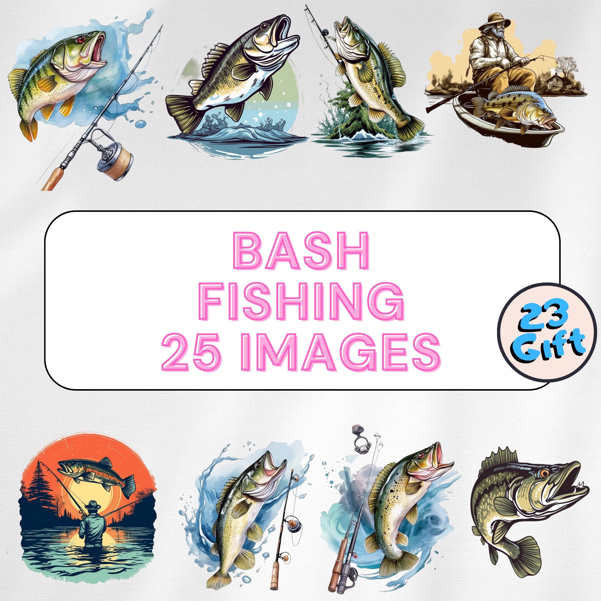Watercolor Bass Fishing Clipart, Fishing Clipart Bundle, Fishing Clipart,  Fishing Theme, Watercolor Fishing, Fishing Png, Fishing Man 