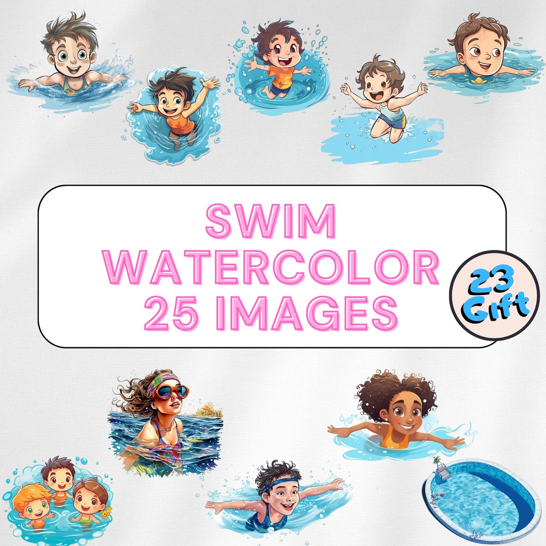 Swimming Girl Clipart Vector Swimmer Cute Little Girl Sport - Etsy