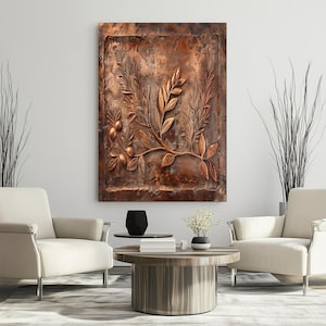 Olive Branch Kitchen Backsplash, Tempered Glass Backsplash Behind Stove, Wall Decor, Copper Design Kitchen Backsplash , Shatterproof, Rustic