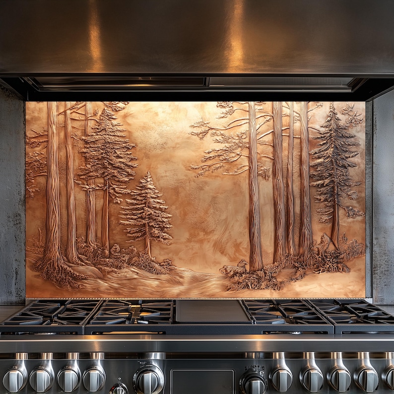 Forest Illuminated by Ethereal Moonlight Backsplash, Tempered Glass ...