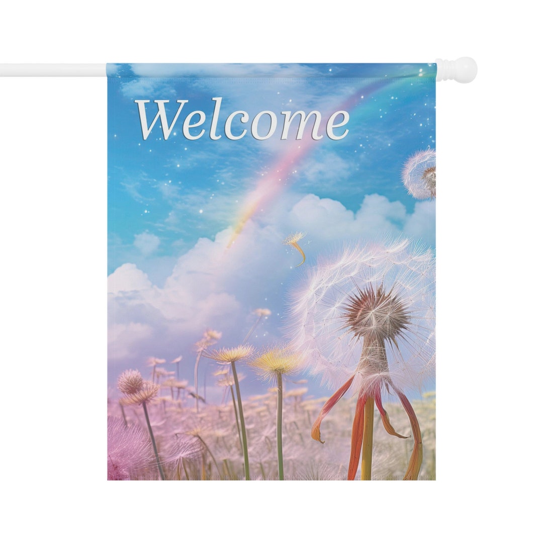 to Rainbow Meadows Garden & House Banner Etsy