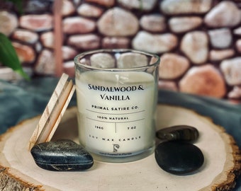 Sandalwood & Vanilla Soy Candle 10.0z