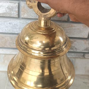 Personalized Nautical Brass Temple Bell with Deep and Heavy Resonant Sound ~ Church Hanging Ghanta Home Altar ~ Christmas Gift items