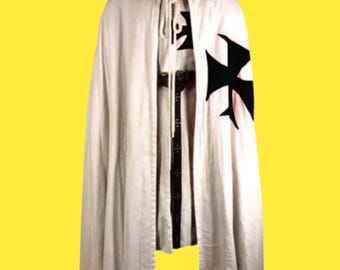 Halloween Crusader Templar Tunic, Medieval Knight Costume, LARP Reenactment