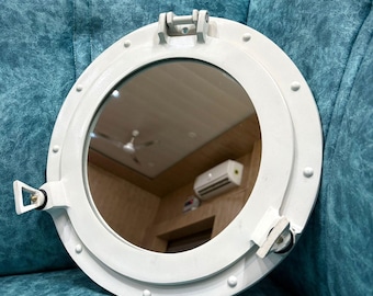 Nautische Marine Runde weiße Fenster Bullauge mit Spiegelglas ~ Erhältlich in 06 Größe