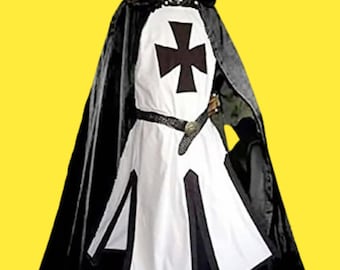 Middeleeuwse kruisvaardertuniek, halloweenkostuum tempelridder, beste voor kerstcadeau