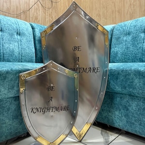 Medieval Customize Etched Shield | Knight Personalized Crusader Armor | Larp Reenactment Cosplay Role Play Shield| Gift items