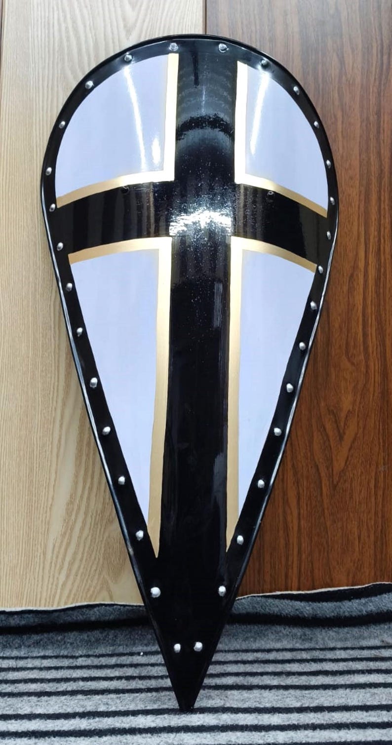 Handmade Medieval Black Cross Templar Shield - Knight Crusader Decor - Etsy