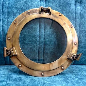 Antique Brass Finish Maritime Ship Boat Porthole ~  Nautical Round Window ship Wall Mirror Porthole ~ Home  Office Decor Porthole Gift items