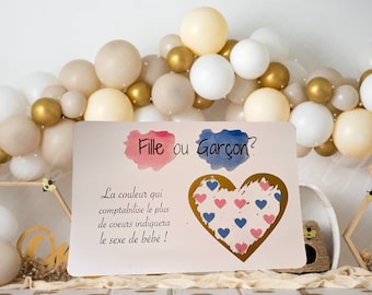 Carte à gratter annonce sexe bébé - Fille ou Garçon - Jeu - Gender reveal - révélations - grossesse - baby shower