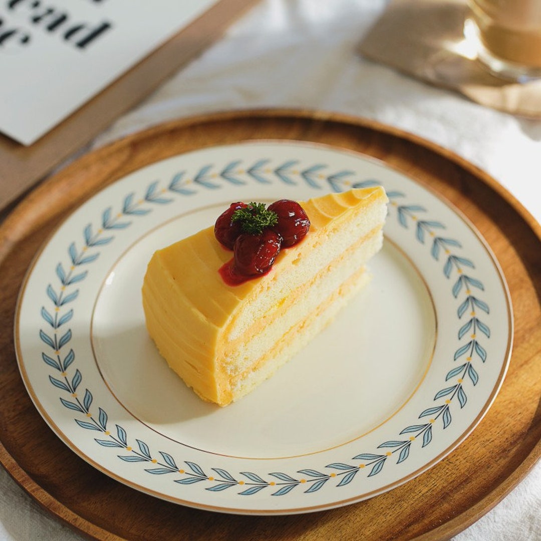 Korean Plates With Leaf Pattern Etsy