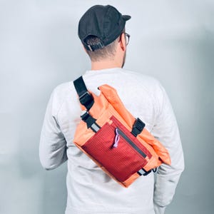 Bicycle Handlebar Bag, Hip Bag, Water-resistant, 6.2L, Recycled Materials, Adventure Crossbody Bag, Alpenglow