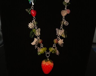 Strawberry Garden Bead Necklace