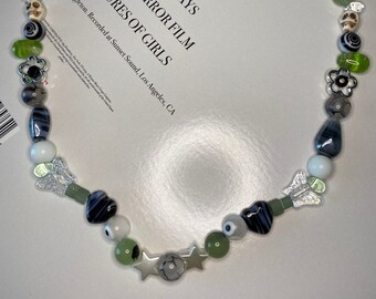 green bead necklace