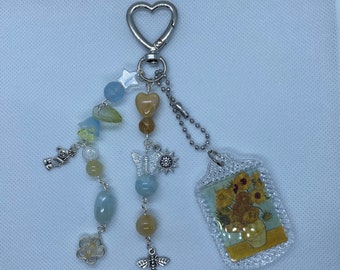 sunflower art keychain