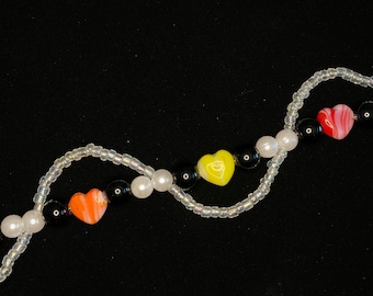 heart bead choker