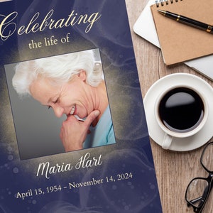 Memorial poster, Funeral Sign template in three sizes, Editable in Canva Pro, Memorial board for your funeral