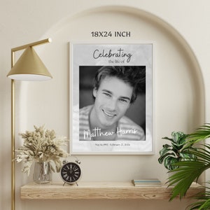 Funeral Welcome Sign template | Memorial poster | available in three sizes | Editable in Canva Pro