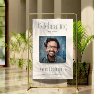 Funeral Poster template | Memorial template editable in Canva Pro | Welcome poster for a funeral
