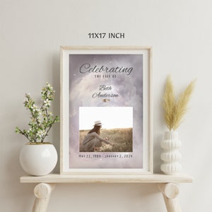 Funeral Poster | Memorial poster for a funeral service | available template in three sizes | Editable in Canva Pro