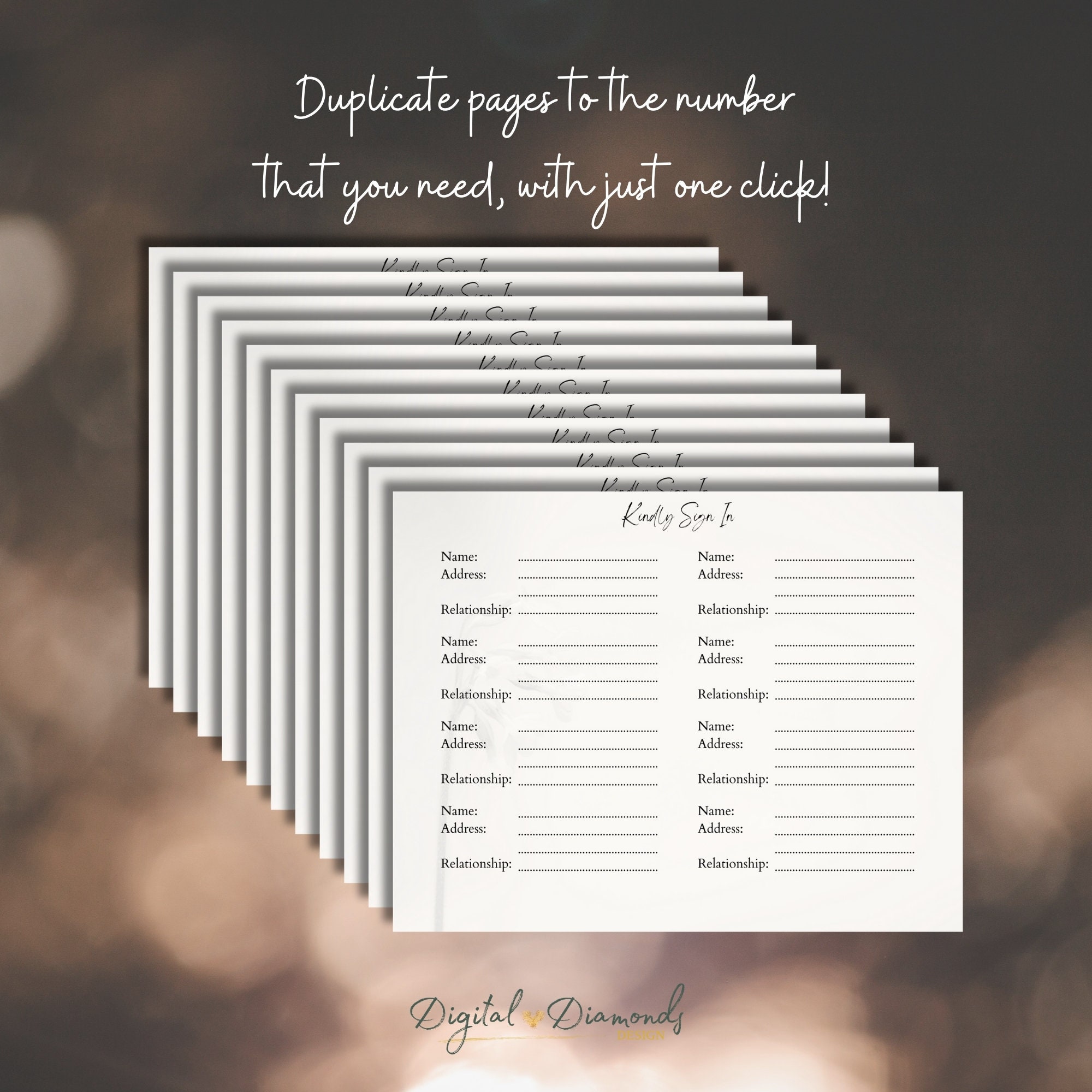Adaptable Sign Adaptable Funeral Guest Book, Memorial Sign in Template, Ebook Template ...