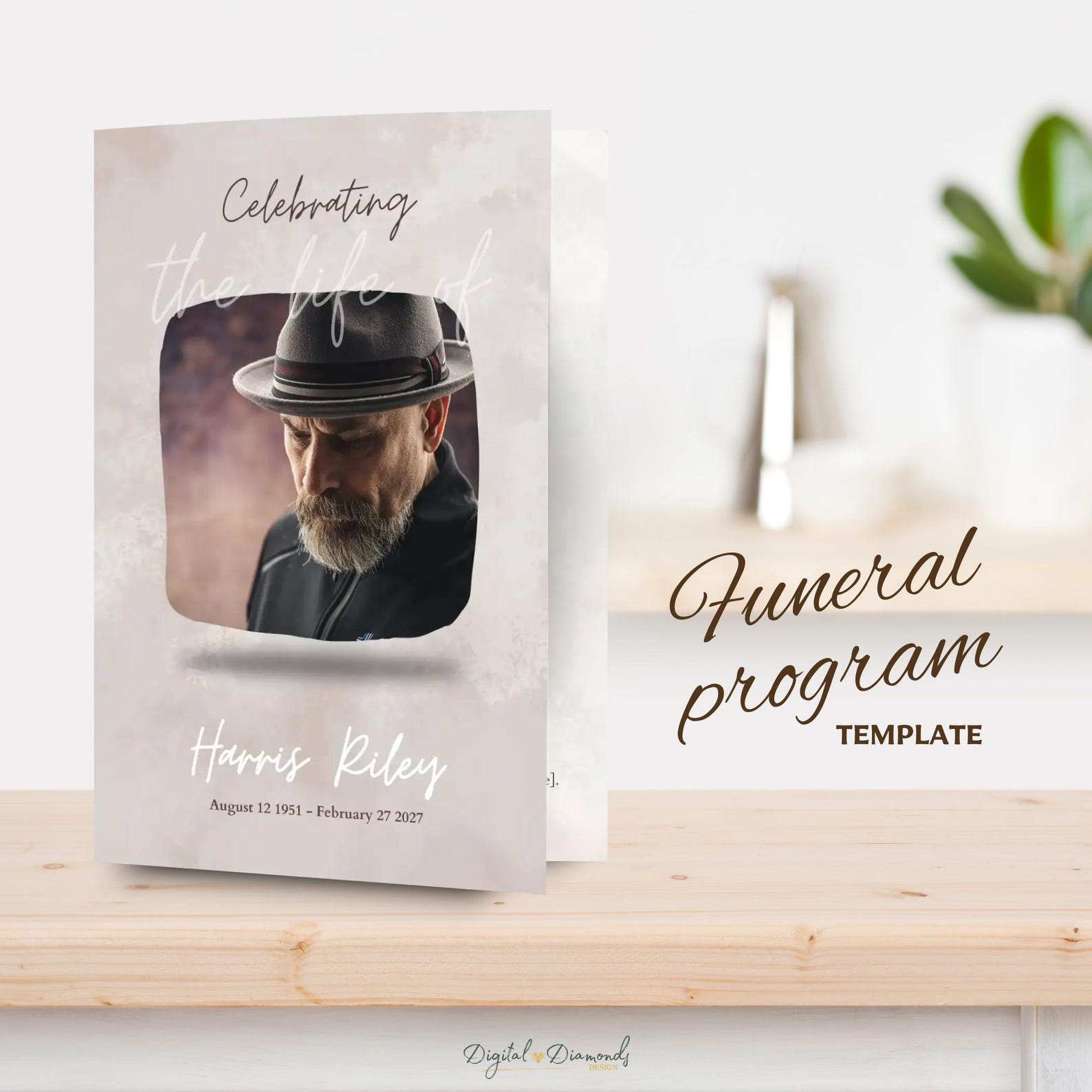 Printable Funeral Program Template Celebration of Life Folded Memorial ...