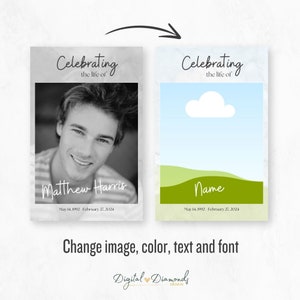 Funeral Welcome Sign | Memorial poster template | available in three sizes | Editable in Canva Pro