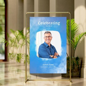 Funeral Poster | Memorial poster template editable in Canva Pro | Welcome sign for a funeral