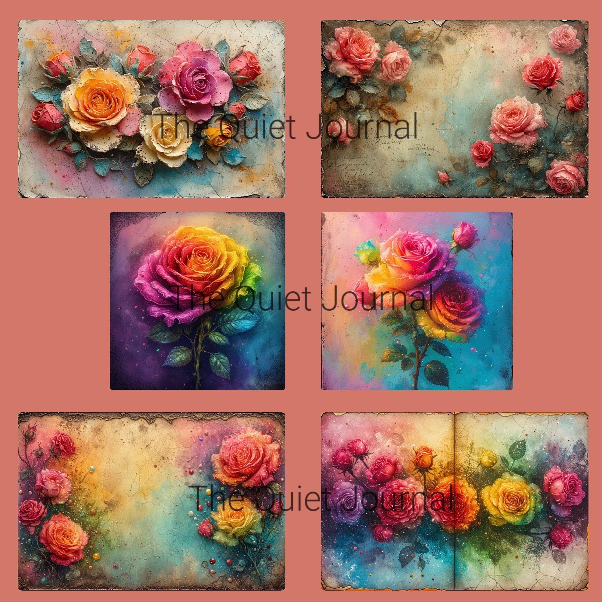 Vintage Rose Junk Journal Kit | Printable Floral Ephemera (digital ...