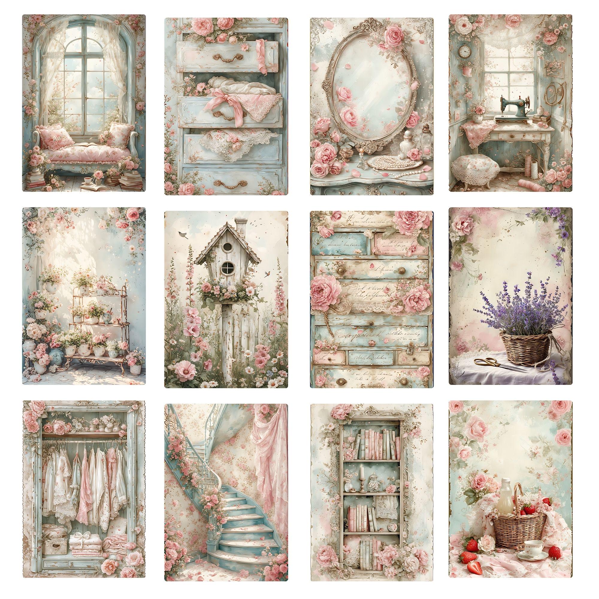 Pink Rose Junk Journal Kit | Shabby Chic Cottagecore Printable (U.S ...