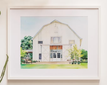Custom Wedding Venue Portrait, Watercolor Venue Painting, Anniversary Gift, Wedding Gift,Painting from Photo,Gift for Her,Venue Keepsake Art