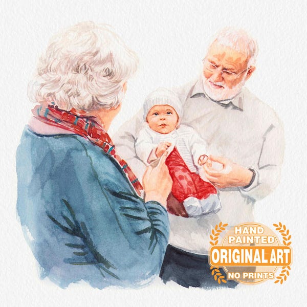 Mother's Day Gift,Custom Portrait From Photo,Watercolor Family Portrait,Personalized Gifts,Hand Painted Portrait,Gift For Him,Memorial Gift