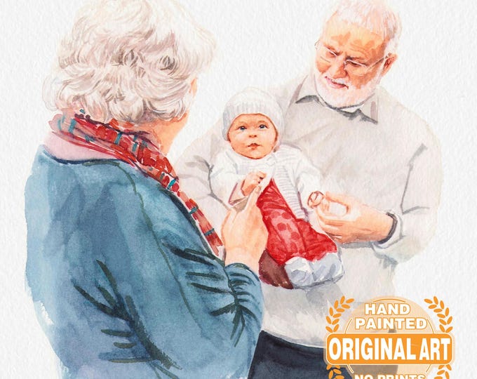 Mother's Day Gift,Custom Portrait From Photo,Watercolor Family Portrait,Personalized Gifts,Hand Painted Portrait,Gift For Him,Memorial Gift