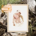 Couple Proposal Portrait, Custom Portrait From Photo, Engagement Gift, Gift for Couples, Anniversary Gift for Him, Watercolor Painting