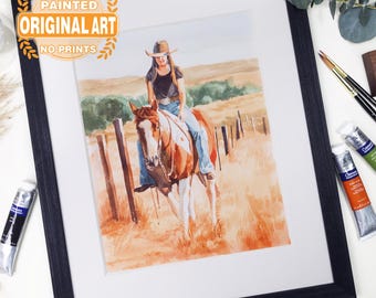 Personalized Horse Gifts, Custom Pet Portrait Painting, Horse Lover Gift, Handpainted Gift for Horse Girl, Equestrian Gift, Horse Rider Gift