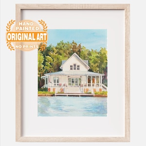 Aangepaste handgeschilderd huis schilderij, aquarel huis, housewarming cadeau, bord ons eerste huis, bord Home Sweet Home, eerste huiscadeau, cadeau makelaar