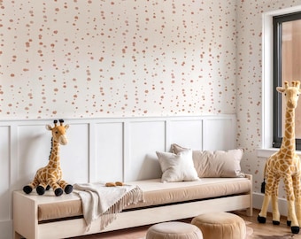 Whimsical Nursery Wallpaper – Removable Pastel Pink Dot Design in Peel and Stick