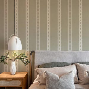 Classic Stripe – Carta da parati semplice, in 4 colori: verde acqua, marrone, beige e verde salvia. Rivestimento murale rimovibile Peel and Stick e pre-incollato.