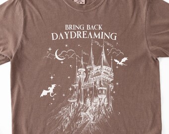 Bookish dragons fantasy shirt comfort colors tshirts daydreaming shirt fantasy bookish shirt book lover shirt vintage dragons fantasy shirt