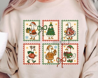 Silly goose Stamps Silly Goose Christmas sweatshirt Christmas Stamps Sweater Ugly Christmas Sweater Silly Goose on the Loose Festive Holiday