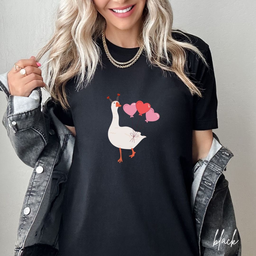 Silly Goose Valentine Day Shirt Funny Valentine's Day Shirt Cute Heart
